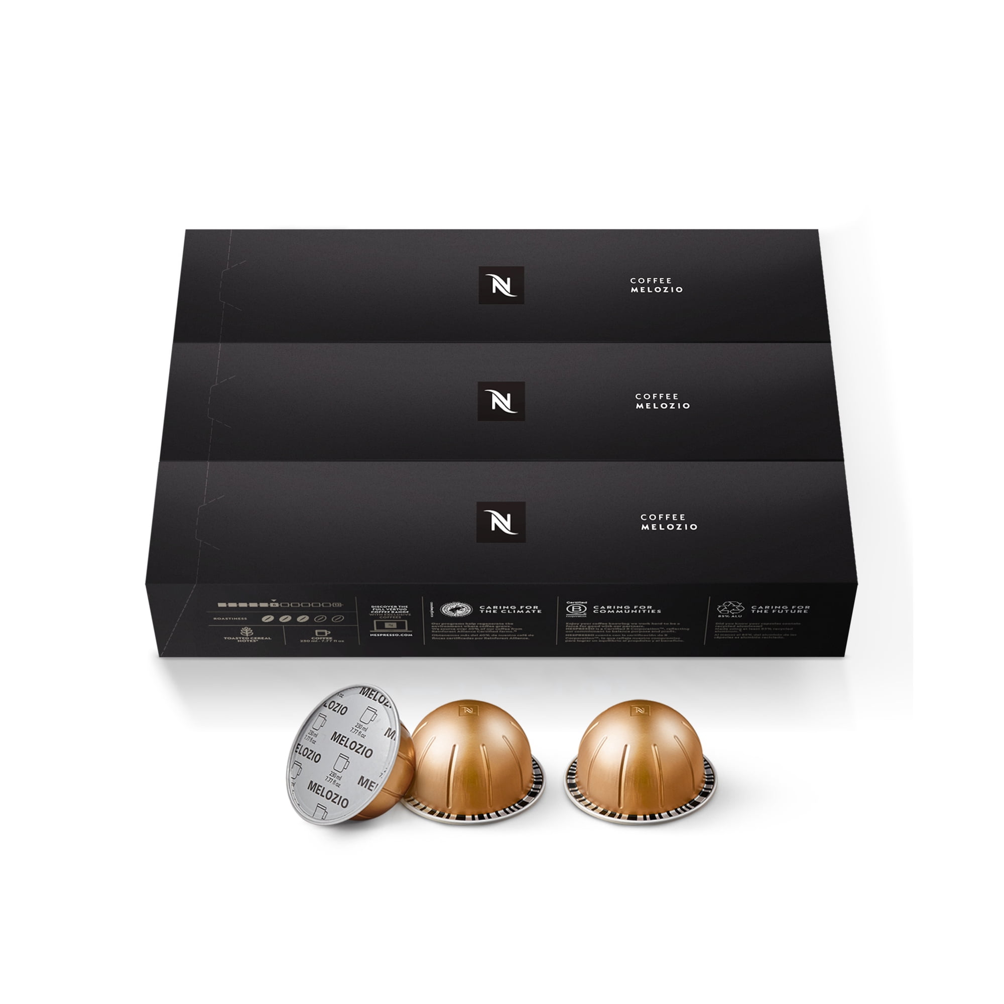 Nespresso Capsules Vertuo, Melozio, Medium Roast Coffee, 30-Count Coffee Pods