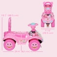 thumbnail image 3 of Qaba Toddlers Push Car with Music, Lighting, Baby Ride on Car Toy, Pink, 3 of 10