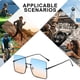 thumbnail image 5 of Gafas de sol cuadradas sin montura, gafas de sol de media montura metálica, gafas de sol retro, fabricadas en metal, 5 of 5