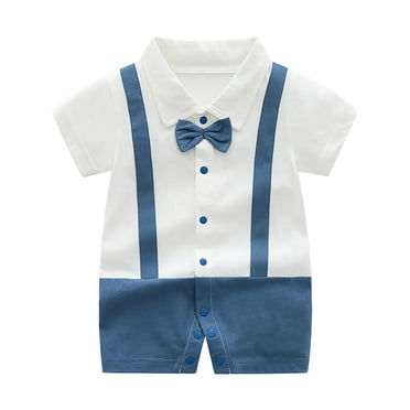 THDHVS Newborn Onesies Boy,Newborn Baby Boy Clothes,Toddler Baby Girls Boys Short Sleeve Print Color T-Shirt Round Neck Jumpsuit Romper Blue 3-6 Months