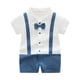 thumbnail image 1 of Odeerbi Niños Caballero Romper Con Corbata de Manga Corta Cuello Algodón Vestido Formal, 1 of 3