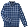 Van Heusen Mens Twill Core Plaid Button Down Shirt Medium Navy blue