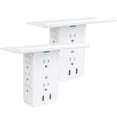 thumbnail image 1 of Estante De Pared Para Enchufes Cfmaster, Protector Contra Sobretensiones De 10 Puertos, Toma De Pared, 8 Extensores De Tomacorrientes Eléctricos Y 2 Puertos Usb De 2,4 A Con Estante Incorporado Extraí, 1 of 5