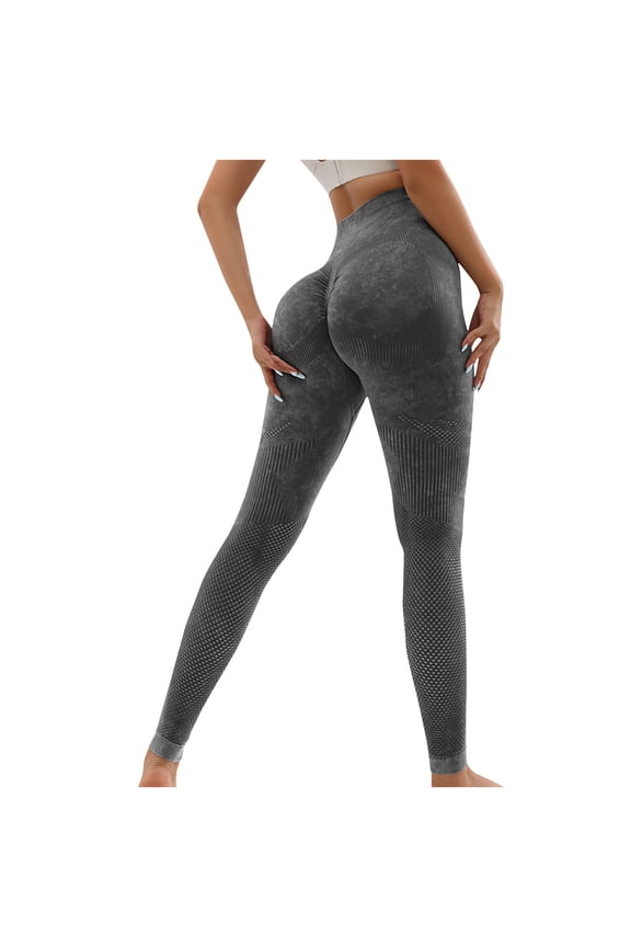 Up to 65% off!Yoga Gym Pants for Women Plus Size Fashion Tie Dyed Seamless High Waist Tight Yoga Pants Hip Lifting Outdoor Tight Sports Fitness Pants