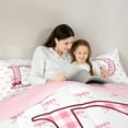 thumbnail image 6 of Feelyou Buffalo Initial Letter Bedding Comforter Set for Kids, Kawaii Pink Ribbon Bow-tie Twin Comforter Sets, Monogrammed D Reversible Bedding Set, Breathable Home Decor, 2 Pieces, 6 of 9