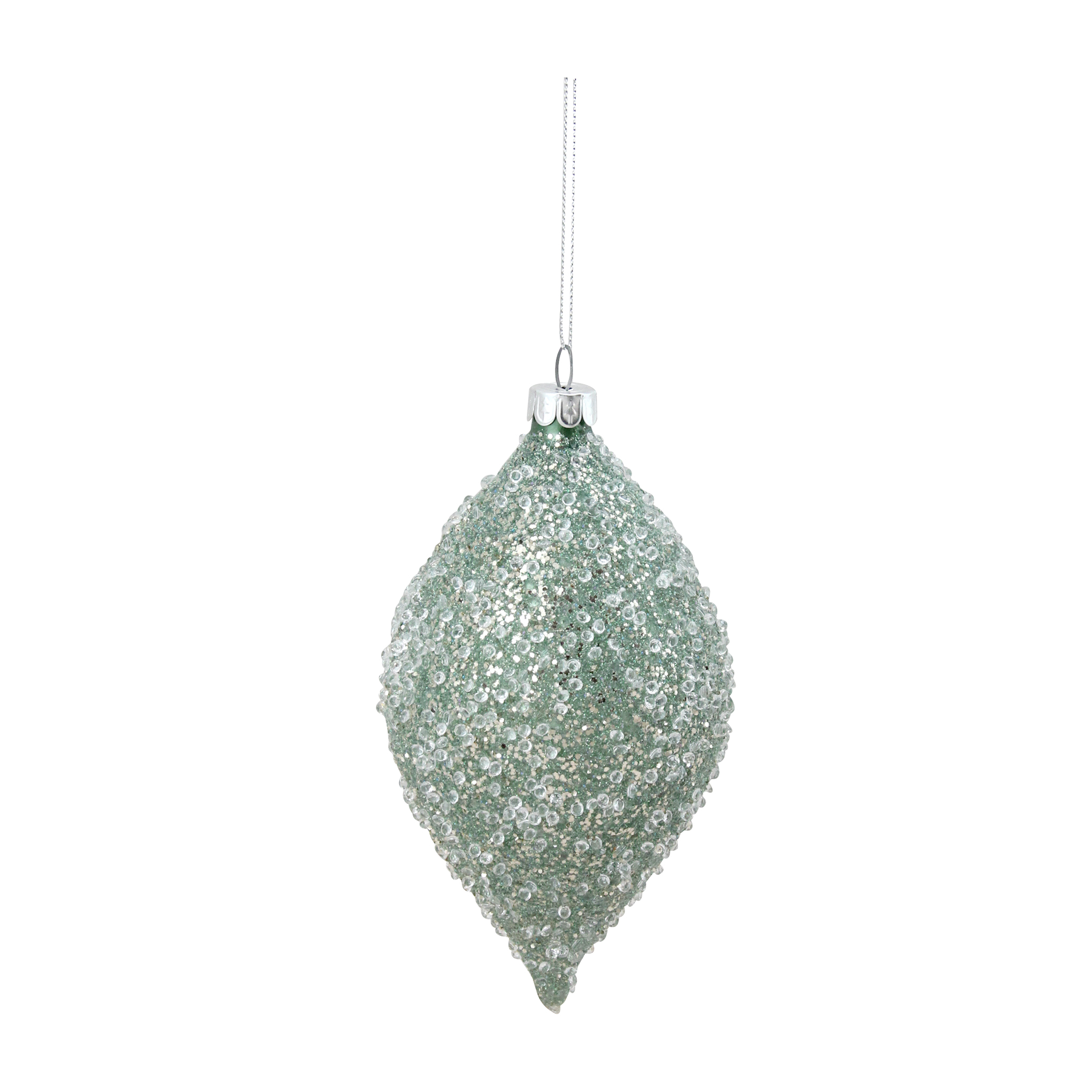 Raz Imports 6" Glittered Iced Finial Christmas Ornament Sage Green