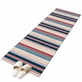 thumbnail image 2 of 2'x6' Rug Runners for Hallways Kitchen, Blue Red Striped Non Slip Entryway Beside Floor Carpet Runner, Modern Stripes Art Farmhouse Washable Laundry Room Bedroom Throw Rugs Mat for Family Pet, 2 of 8