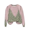 thumbnail image 6 of Christmas Outfits for Women Loose Crewneck Graphic Pullover Sweatshirt without Hood Long Sleeve Holiday Tops (XL, Pink), 6 of 7