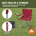 thumbnail image 5 of Ozark Trail Quad Folding Camp Chair with Cup Holder, Red, 5 of 15