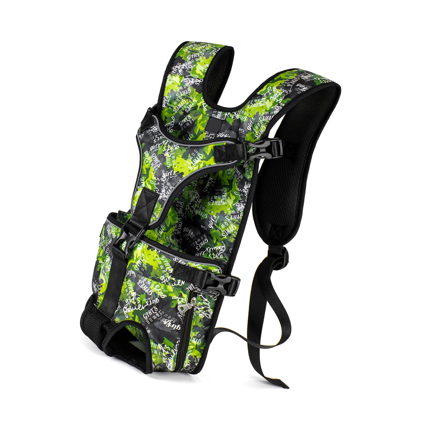 TAILUP Pet Carrier Backpack for Dogs Water-Resistant Adjustable Comfortable Convenient Travel Bag Front Chest Carrier Green Jungle Medium (14.17 in / 36 cm)