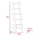 thumbnail image 6 of JERFIT 5-Tier Ladder Bookcase with Drawer, Freestanding Etagere Book Shelf with 5 Open Storage Shelves for Living Room, Bedroom, Office, Brown, 6 of 7