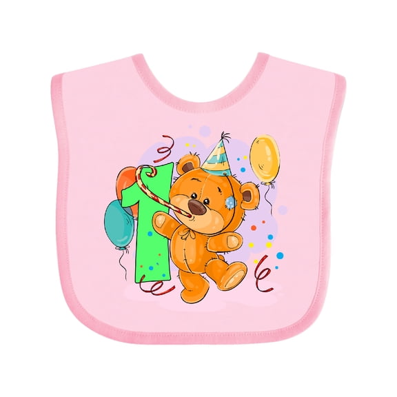 Inktastic 1st Birthday Teddy Bear Boys or Girls Baby Bib