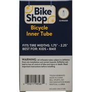 Bike Shop 18 Bicycle Inner Tube, Tire Widths 1.75-2.25 with Schrader Valve, Black