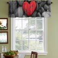thumbnail image 3 of Red Love Heart Stone Curtain Valances for Windows, Kitchen Valance Window Treatments Panel 2 Pack, Mondern Abstract Art Stones Rod Pocket Short Curtains for Bathroom Bedroom 42 x 12 Inch, 3 of 8