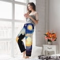 thumbnail image 5 of Salouo Cat Under Starry Skies Print Women's Pajama Pants Casual Loose Sweatpants PJs Flowy Pants Drawstring Palazzo for Women Wide Leg Pants Lounge Pajama -Medium, 5 of 8