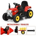 thumbnail image 4 of Pemberly Row 12V Kids Ride On Tractor with Trailer Ground Loader Red, 4 of 8