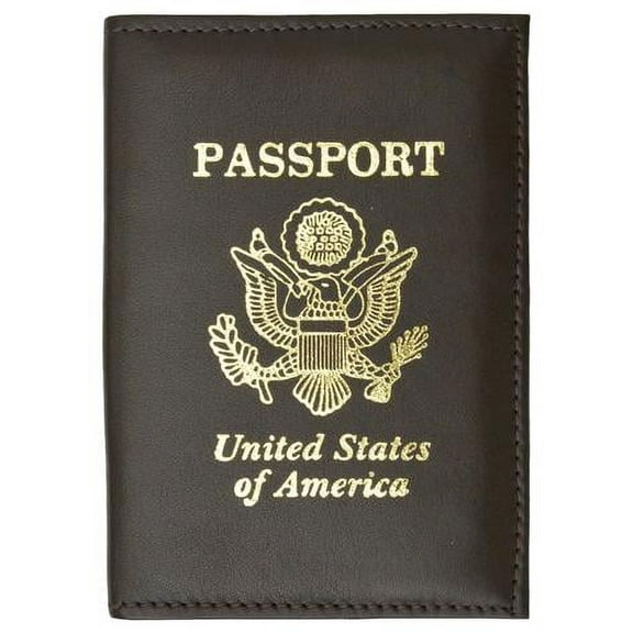 Marshal Wallet® RFID Blocking Premium Leather United States Passport Holder Golden Print Emblem RFID P 601 USA
