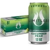 LIMITLESS Refresh Lightly Caffeinated Cucumber Pear Sparkling Water, 12 Fl oz Cans, 8 Pack