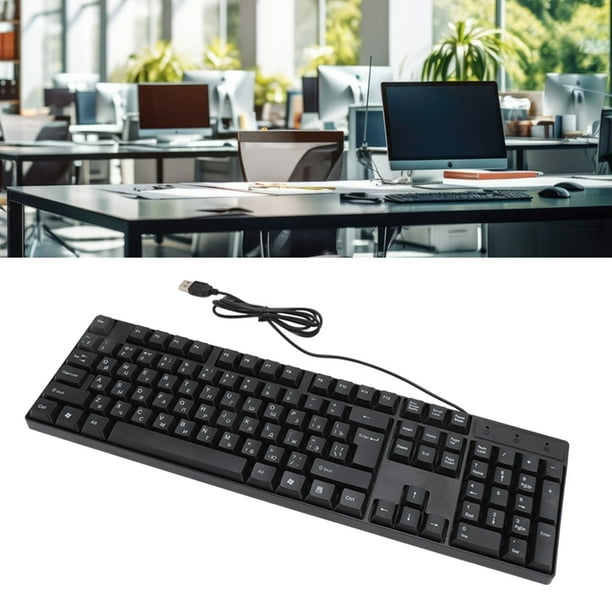 Teclado USB Con Cable Para Idiomas Minoritarios Ruso, Español, Francés, Inglés, 104 Teclas, Cable De 1,5 M, Diseño Ergonómico, Rendimiento Estable, Plug And Play Para