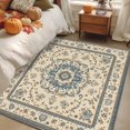 thumbnail image 4 of Vintage Floral Pattern Washable Area Rug 2.7 x 5 ft Traditional Flowers Bohemian Style , Soft Non Slip Rugs Stain Repellent Indoor Felt Carpet for Living Dining Room Bedroom Home Office, 4 of 9