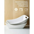 thumbnail image 3 of White Ceramic Serving Bowls with Handles, 1.5 Quart Large Set for Entertaining, 2 Pack, 3 of 8