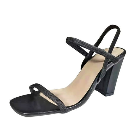 

Inkach Summer New Style Square Toe Thick High Heels Increase Womens Sandals