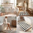 thumbnail image 4 of REGALWOVEN Bathroom Rugs Checkered Extra Soft Absorbent Plush Bath Mat, Non Slip Machine Washable Brown 32" x 20", 4 of 6