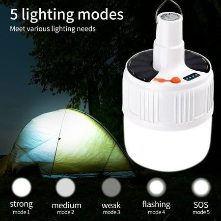 

HAXMNOU Light Rechargeable Solar Lamp Solar 24LED Tent Camping Bulb Fishing Camping Light