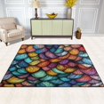 thumbnail image 2 of Yayeee Area Rugs for Living Room 5.2'x4' Non Slip Washable Bedroom Floor Carpet, Vibrant Dragon Scales Pattern, 2 of 5