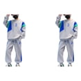 thumbnail image 4 of Sonducket Conjunto de ropa de otoño para niños Camiseta con letras para niños Pantalones 2 piezas Sudadera deportiva Pantalones de chándal Gris ciento veinte 2Conjunto, 4 of 6