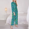 thumbnail image 3 of Goofa Cute Shark Turtle Printed Women’s 2 Piece Pajama Set Super,Pajamas Women's Long Sleeve Sleepwear Soft Button Down Loungewear Pjs Lounge Set Nightwear-Small, 3 of 9