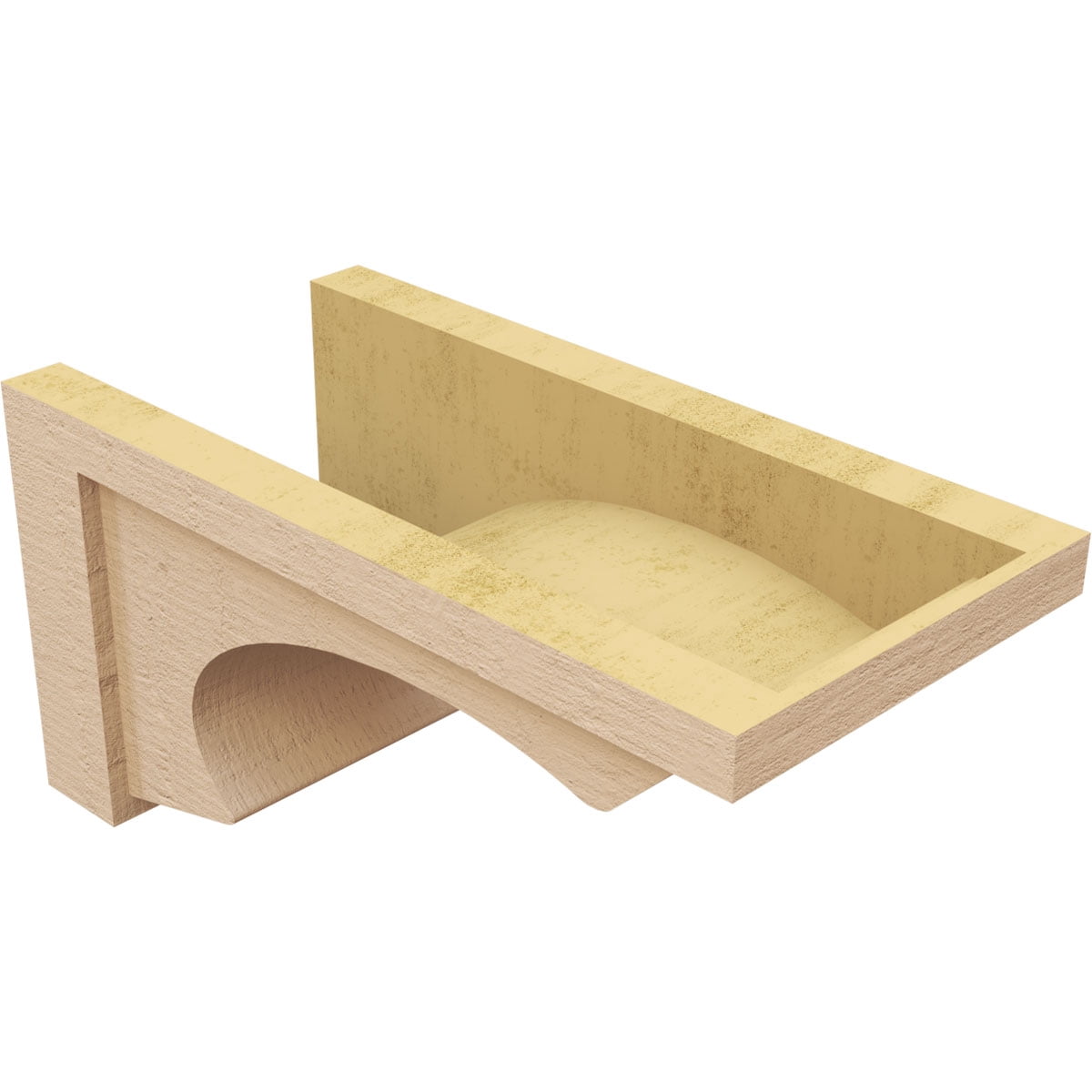 10"W x 20"D x 10"H Wide Emerson Rough Cedar Woodgrain TimberThane Corbel, Primed Tan