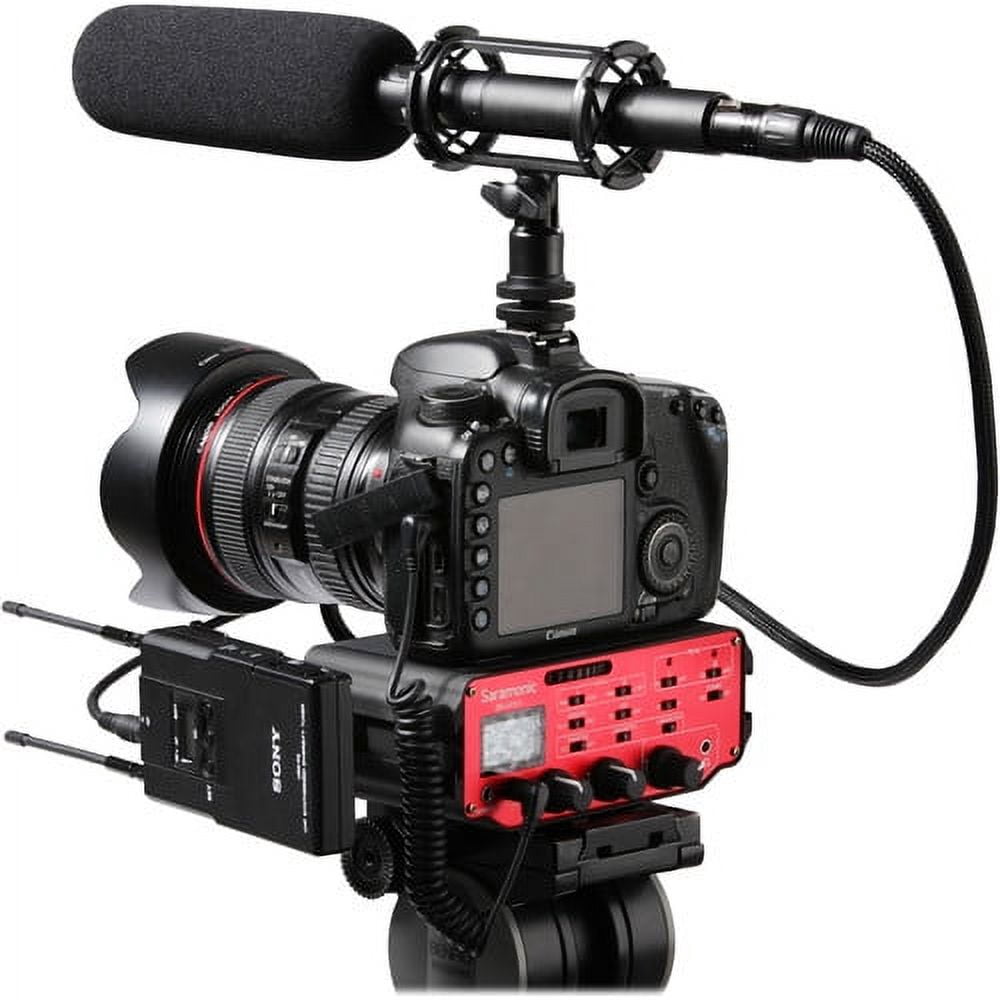 Saramonic SR-AX107 2 Channel Transformer XLR Audio Adapter with Phantom Power & Monitor (Red/Black)
