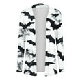 thumbnail image 4 of Wensltd Women's Halloween Cardigan Pumpkin Cat Print Long Sleeve Open Front Outwear Coat Tops, 4 of 6