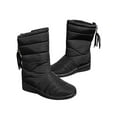 thumbnail image 3 of SIMANLAN Comfy Warm Winter Boots For Women Wedge Heel Faux Fur Lined Indoor Outdoor Boots Soft Antiskid Mid-calf Casual Shoes, 3 of 6