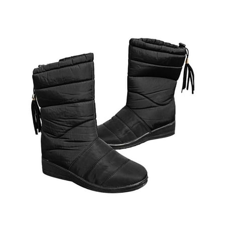 

Gomelly Women s Winter Tassels Snow Boots Waterproof Warm Slip On Outdoor Shoes Ankle Boots