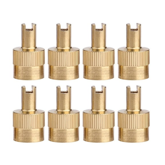 Yuhsdv 8pcs Slotted Head Valve Stem Caps with Core Remover Tool for Car Motorcycle