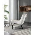 thumbnail image 6 of Armless Accent Chair with Padded Seat and Metal Frame, Upholstered Tufted Chair with High-Density Foam Cushions and Backrest for Bedroom, Reading Room, Home Office, Weight Capacity 275 lb, 6 of 9