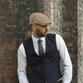 thumbnail image 4 of Hats for Men Leather Ivy Flat Cap Gatsby Driving Cabbie Hat, 4 of 5