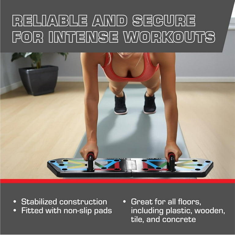 Power Press Push Up Board Full Upper Body Workout Handles for Perfect Push up Form Exercise Board for Men or Women Adjustable Black