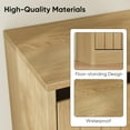 thumbnail image 6 of Shoe Storage Cabinet with Vertical Groove Doors 3 Flip Drawers, Narrow Shoe Cabinet Storage for Entryway, Freestanding Shoe Organizer Cabinet, Slim Shoe Rack Cabinet (Natural Oak Grain), 6 of 7