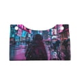 thumbnail image 4 of Lsque Neon Night Cityscape Printed Long Tissue Box Cover Holder, Facial Paper Organizer Dispenser,Triangle with Bottom Belt, PVC Leather Decorative Organizer, 4 of 9