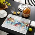 thumbnail image 3 of Summer Starfish Placemats Set of 4, Blue Coral Beach Couch Coastal Grey Plaid Placemats for Dining Table, Place Mats for Kitchen Tabletop, Waterproof Wipeable Dining Table Mats Set, 3 of 9