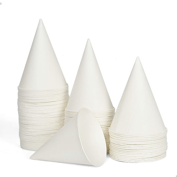 Vasos en forma de cono de nieve AQUEENLY 100 con revestimiento de cera a prueba de fugas, 180 ml, co