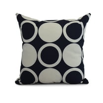 Simply Daisy, 18" x 18" ModCircles, Geometric Print Outdoor Pillow, Navy Blue