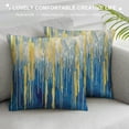 thumbnail image 3 of JRXY Abstract Line Decorations Pillow Covers  Throw Pillows Covers for Outdoor Couch Sofa Living Room Blue Gold Couch Pillows Cushion Cover White, 3 of 5
