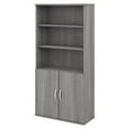 thumbnail image 1 of Pemberly Row 5 Shelf Bookcase with Doors in Platinum Gray - Engineered Wood, 1 of 7