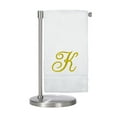 thumbnail image 2 of Monogrammed Bath Towel, Personalized Gift, 27 x 54 inches - Set of 2 - Gold Script Embroidered Towel - 100% Turkish Cotton- Soft Terry Finish - for Bathroom or Spa - Script K White, 2 of 3