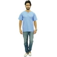 thumbnail image 5 of Atasi Men's Casual Short Kurta Indian Tunic V-Neck Cotton Top-Large, 5 of 6