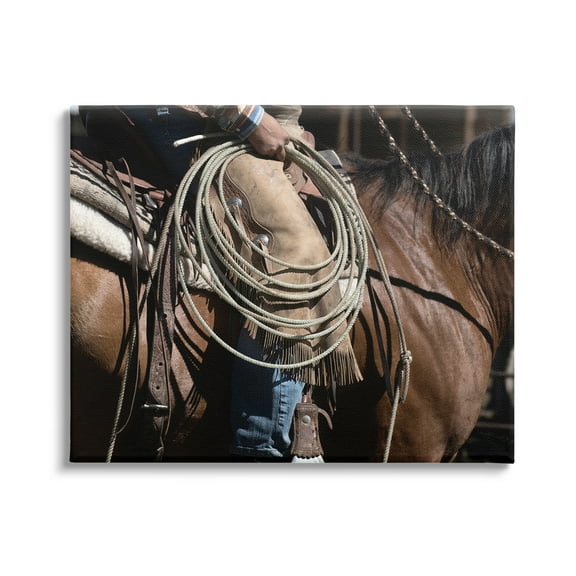 Stupell Industries Southwestern Cowboy & Lasso Beauty & Fashion Photography Gallery Wrapped Canvas Print Wall Art, 20 x 16